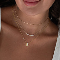 Floating White Diamond Necklace