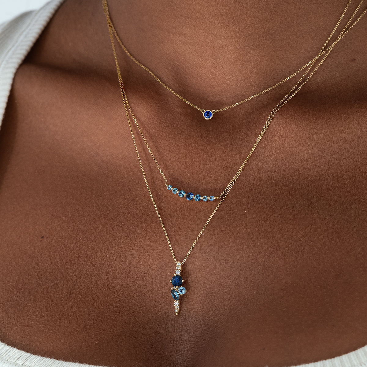 Sapphire Bezel Necklace
