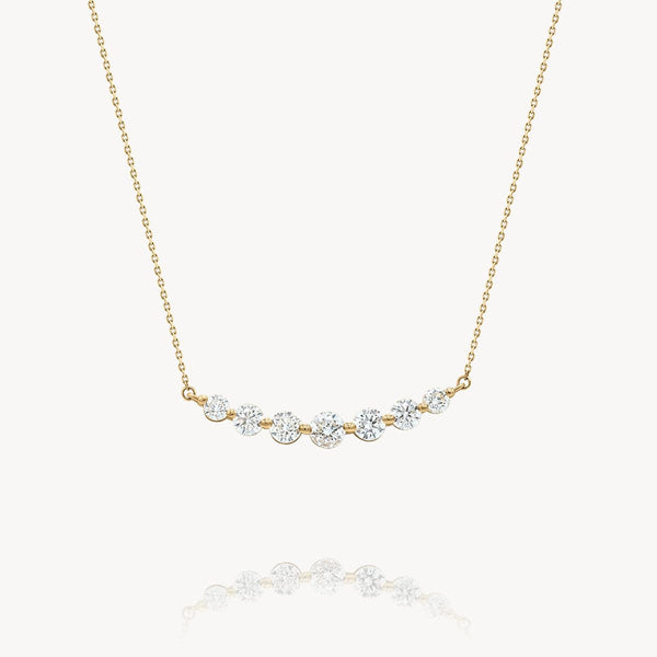 Floating White Diamond Necklace