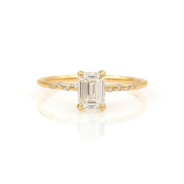 Starry Emerald Cut Diamond Ring - LoveAudryRose.com