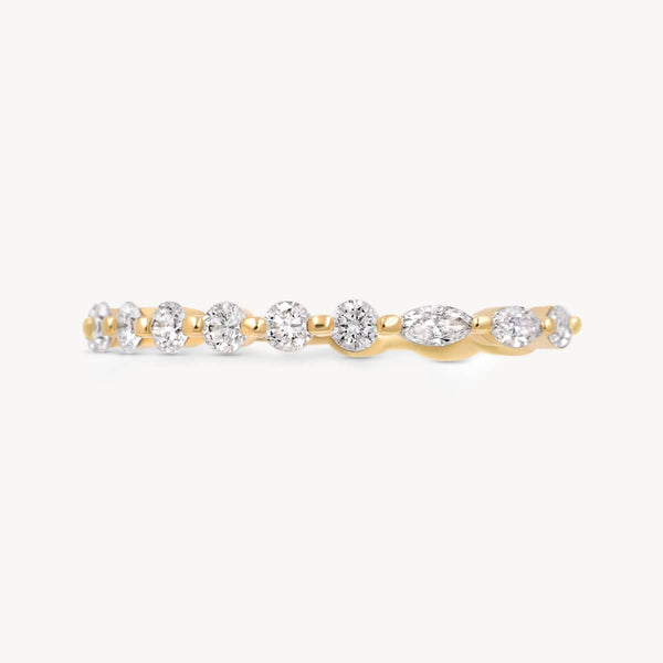 Brilliant Floating Round and Marquise Diamond Ring