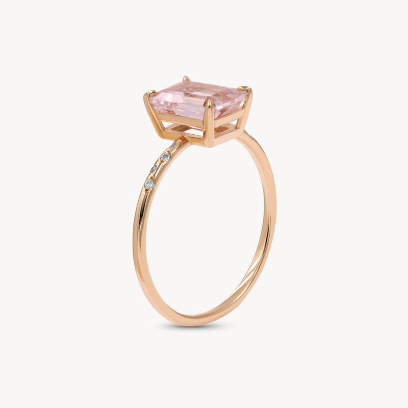 Large Starry Morganite Ring