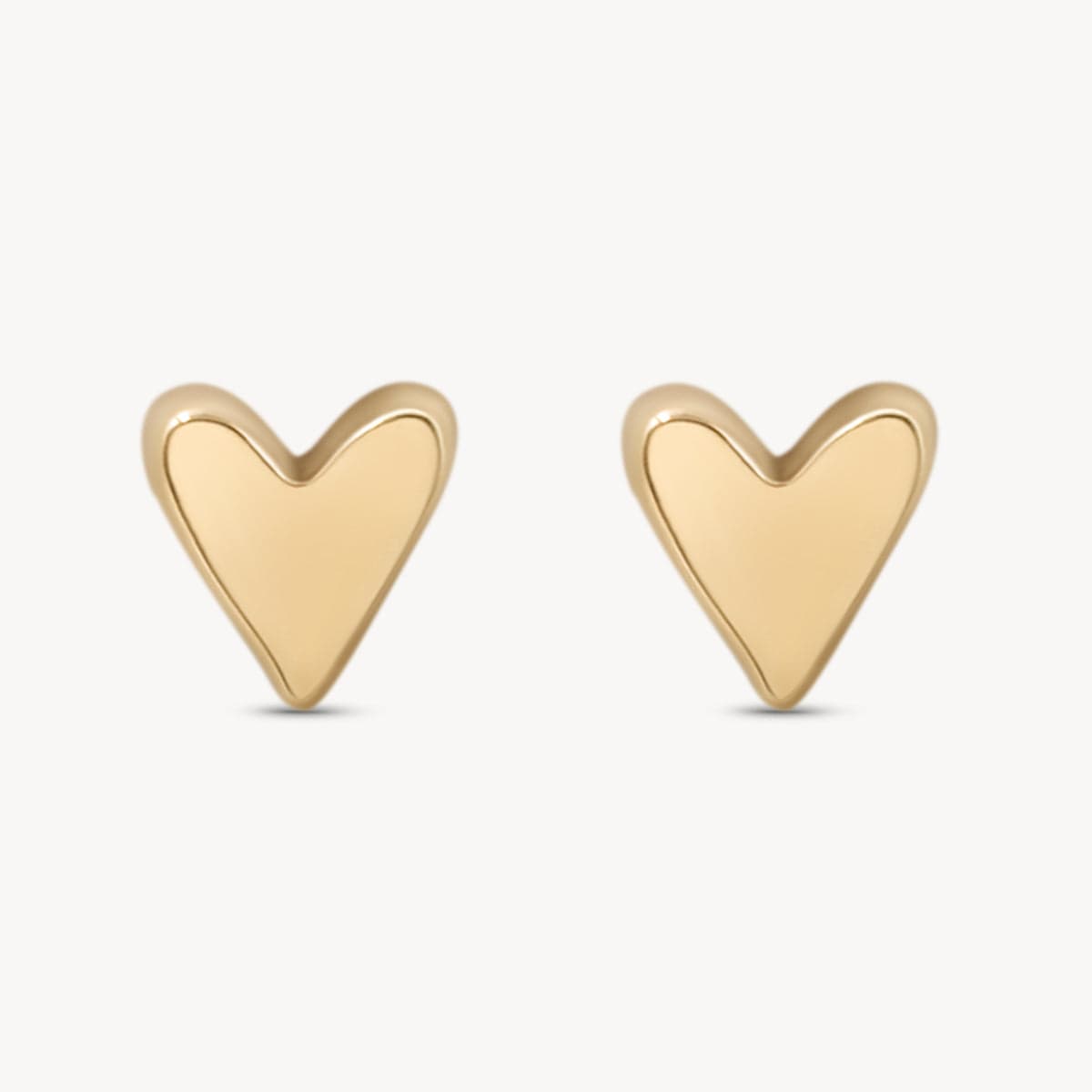 Selling Love Heart Earrings, 14Kt Yellow Gold, Double Hearts Studs, I Love You, Two Hearts Studs, Small Dainty Gold Earrings, Baby Shower Gifts