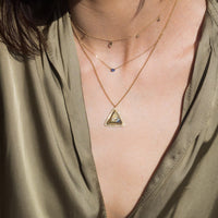 18k Pyramid Starlight Labradorite Necklace - OOAK