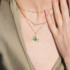 18k Emerald Engraved Starlight Necklace - OOAK