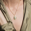 18k Shield Opal Diamond Teardrop Necklace