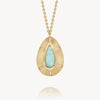 18k Shield Opal Diamond Teardrop Necklace - OOAK