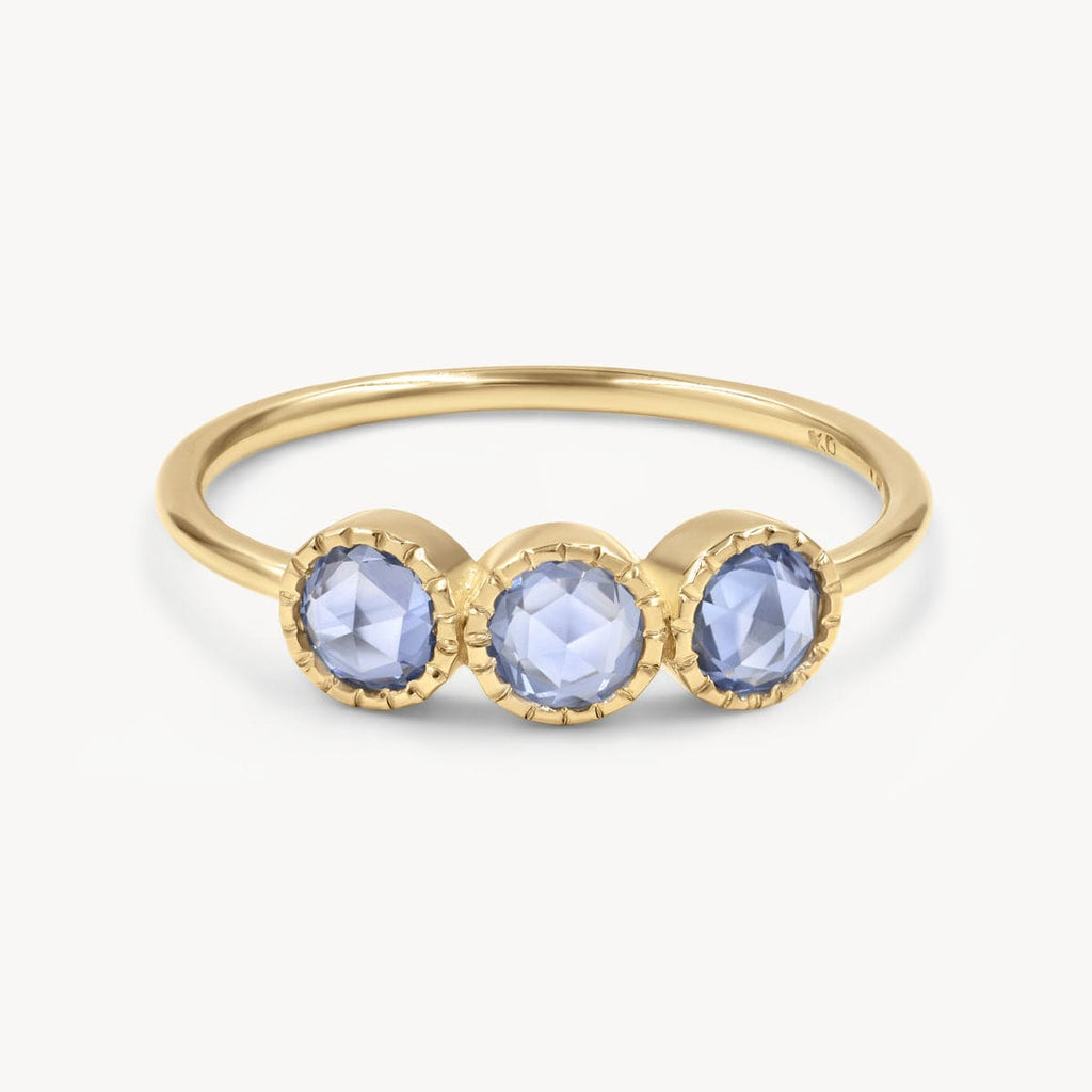 Blue Sapphire Milgrain Ring