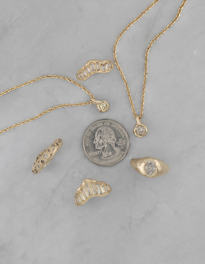 Champagne Diamond Scatter Ring