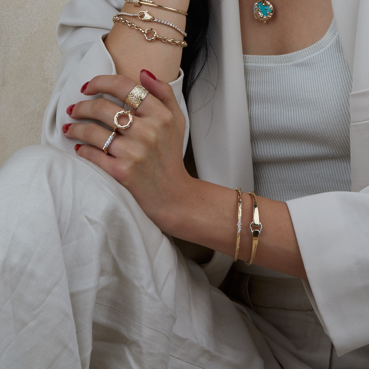 Diamond Hinge Bracelet 14K Gold | Audry Rose