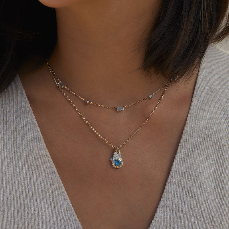 Birthstone Lock Necklace