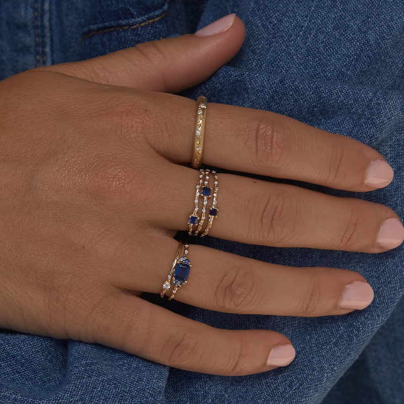 Starry Sapphire Triple Band