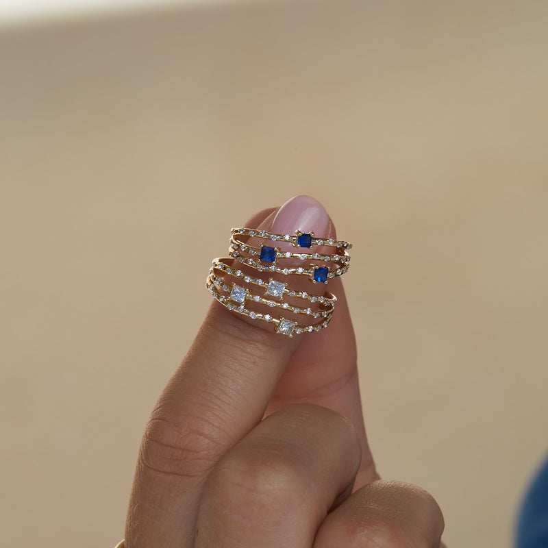 Starry Sapphire Triple Band