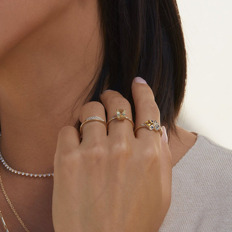 Large Starry Citrine Ring