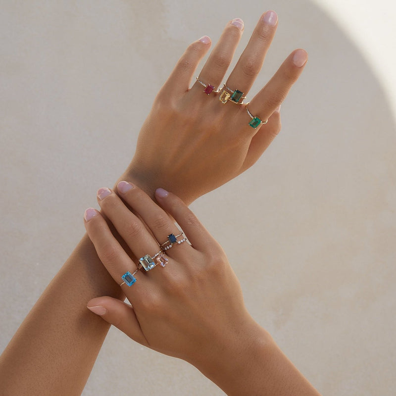 Large Starry Citrine Ring