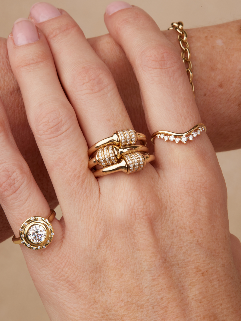 Diamond Spinning Fidget Ring 14K Gold | Audry Rose