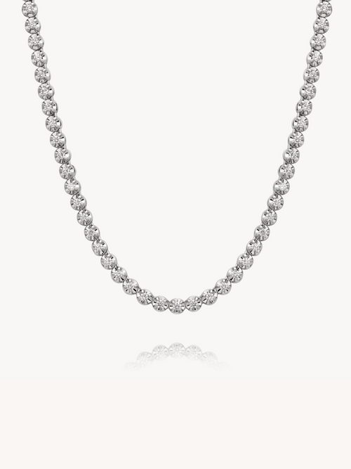 Tennis Pt.750 3ct.ダイヤモンド風ネックレス 22g 43cm 1.5mm Diamond Tennis Necklace 14k Gold | Audry Rose
