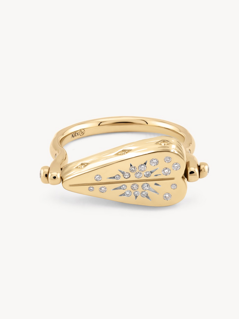 Heart Turquoise and Diamond Flip Ring 14k Yellow Gold | Audry Rose x ...