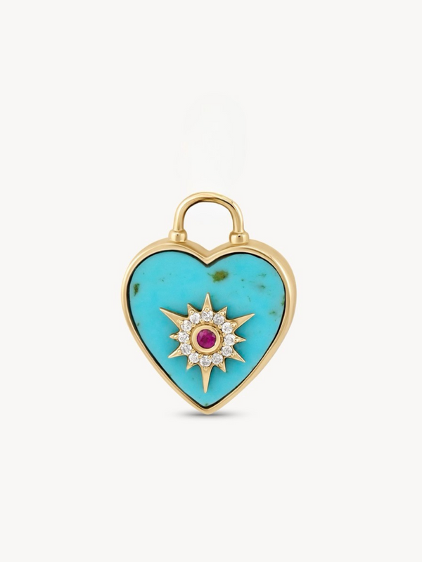Trust Your Heart Turquoise Charm