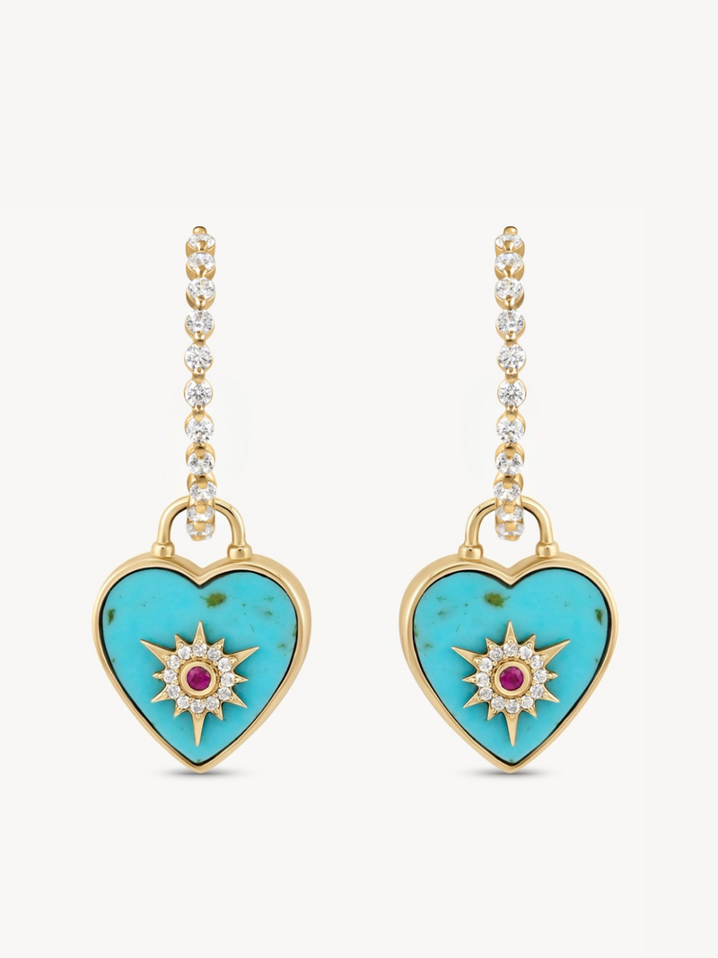 Trust Your Heart Turquoise Charm