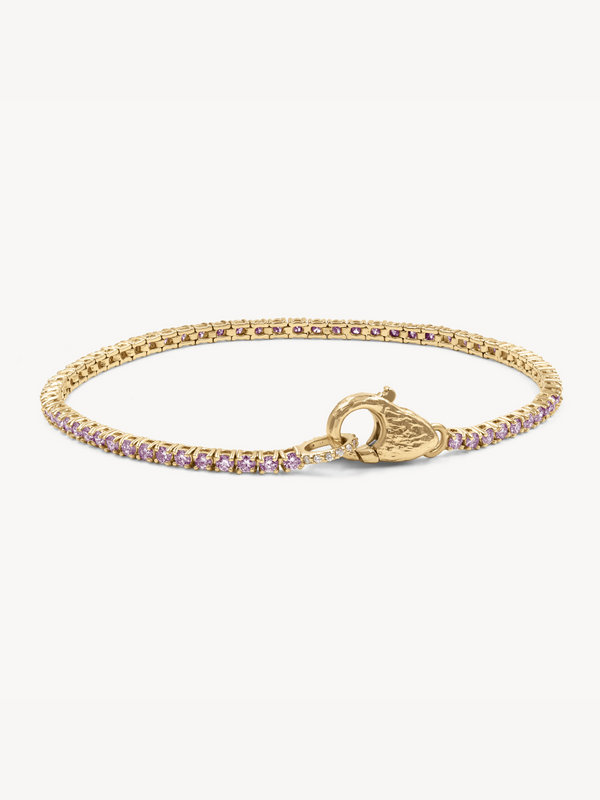 Pink Sapphire Tennis Lock Bracelet