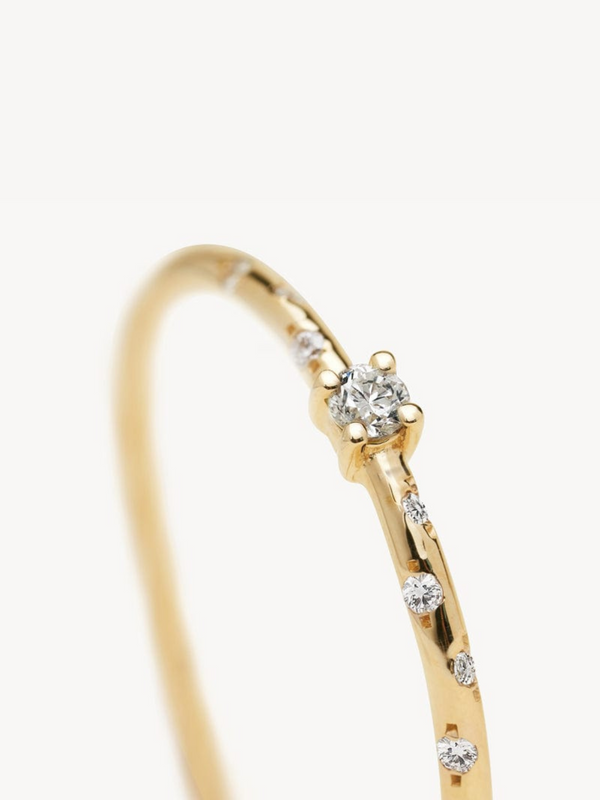 Dainty Starry Birthstone Ring - Diamond