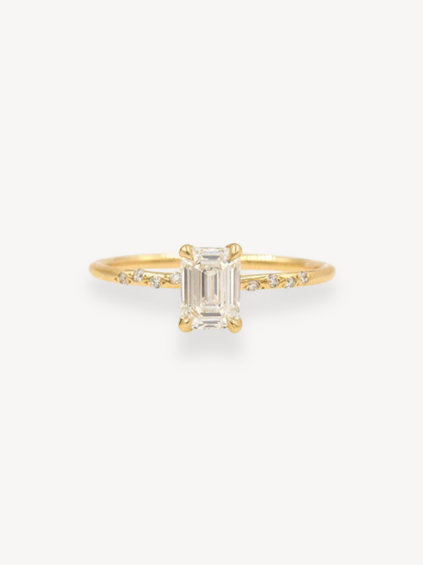 Starry Emerald Cut Diamond Ring