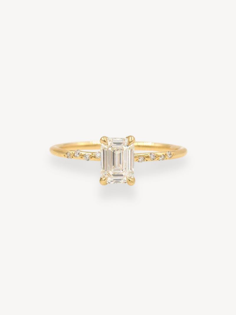 Starry Emerald Cut Diamond Ring