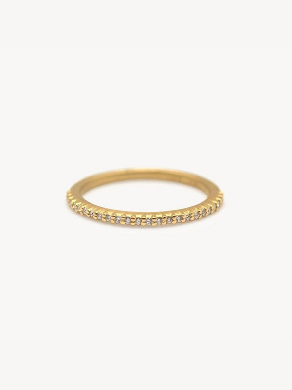 18k Slender Pave Band