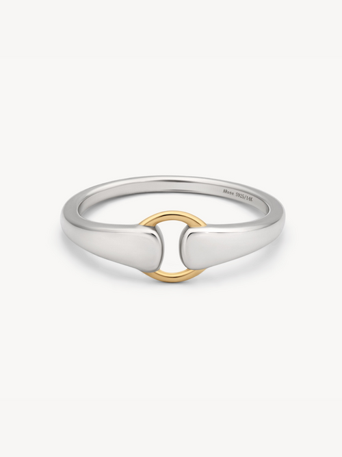 Two-toned Silver Stitched Ring in 14k Gold | Audry Rose