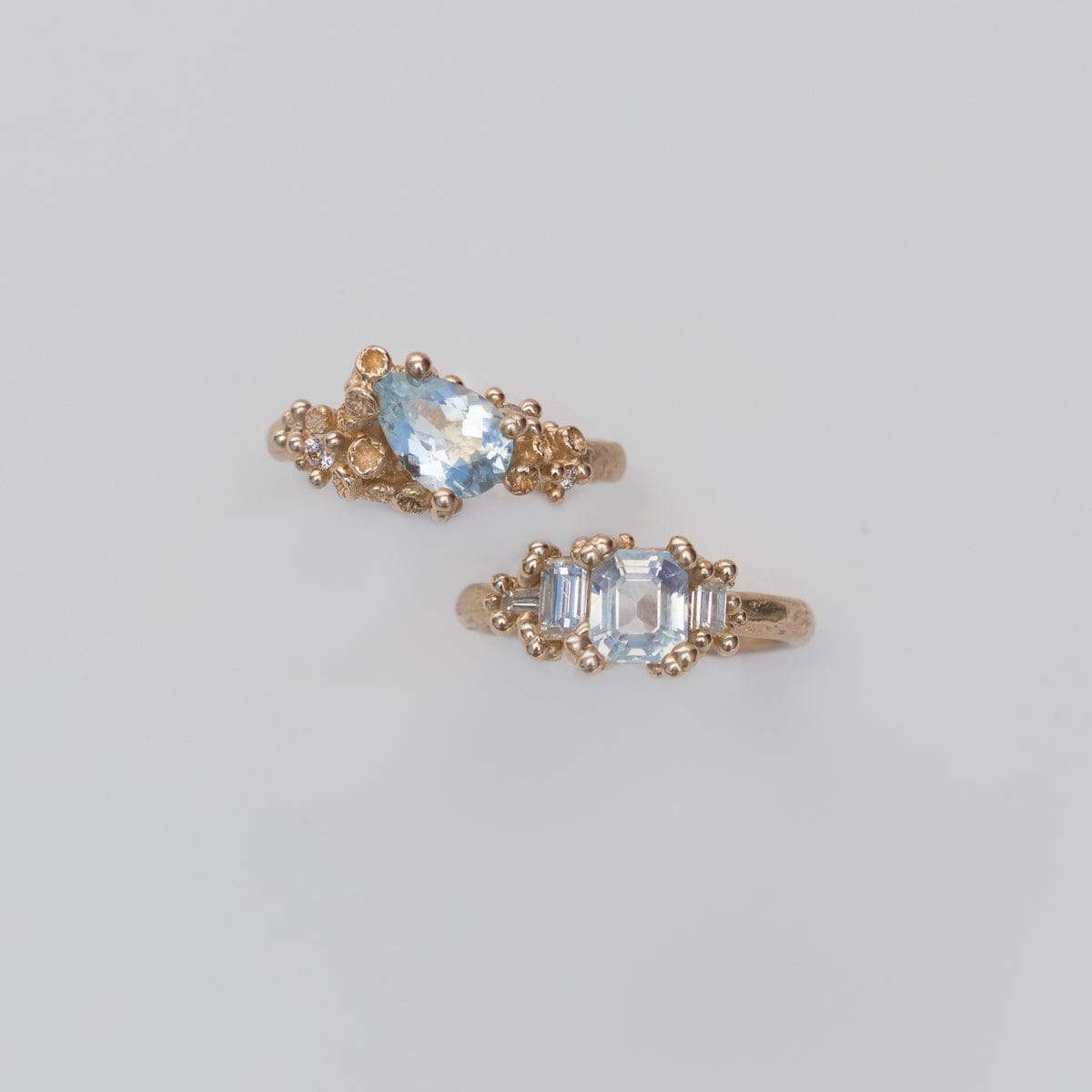 Sapphire and Diamond Luminous Cluster Ring