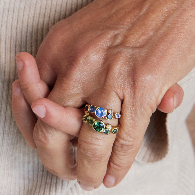 Ocean Sapphires Seaweed Ring