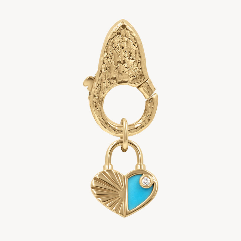 Half Turquoise Heart Charm