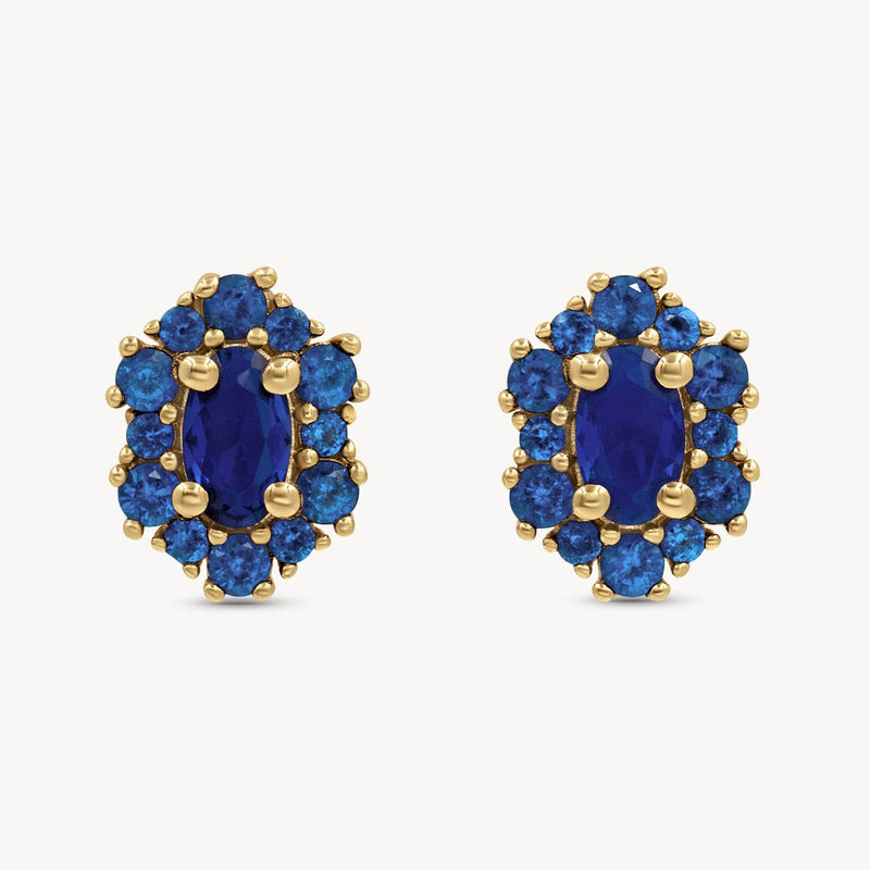 Starry Sakura Blue Sapphire Studs