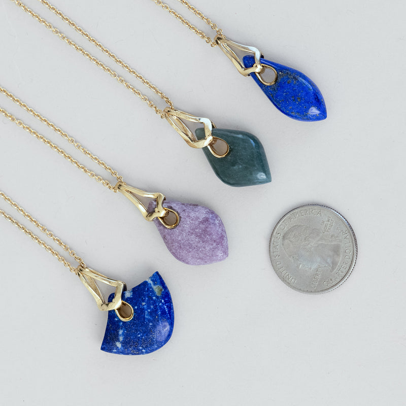 Lapis Elongated Droplet Pendant