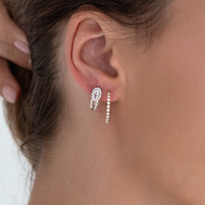 Floating Diamond Hoops