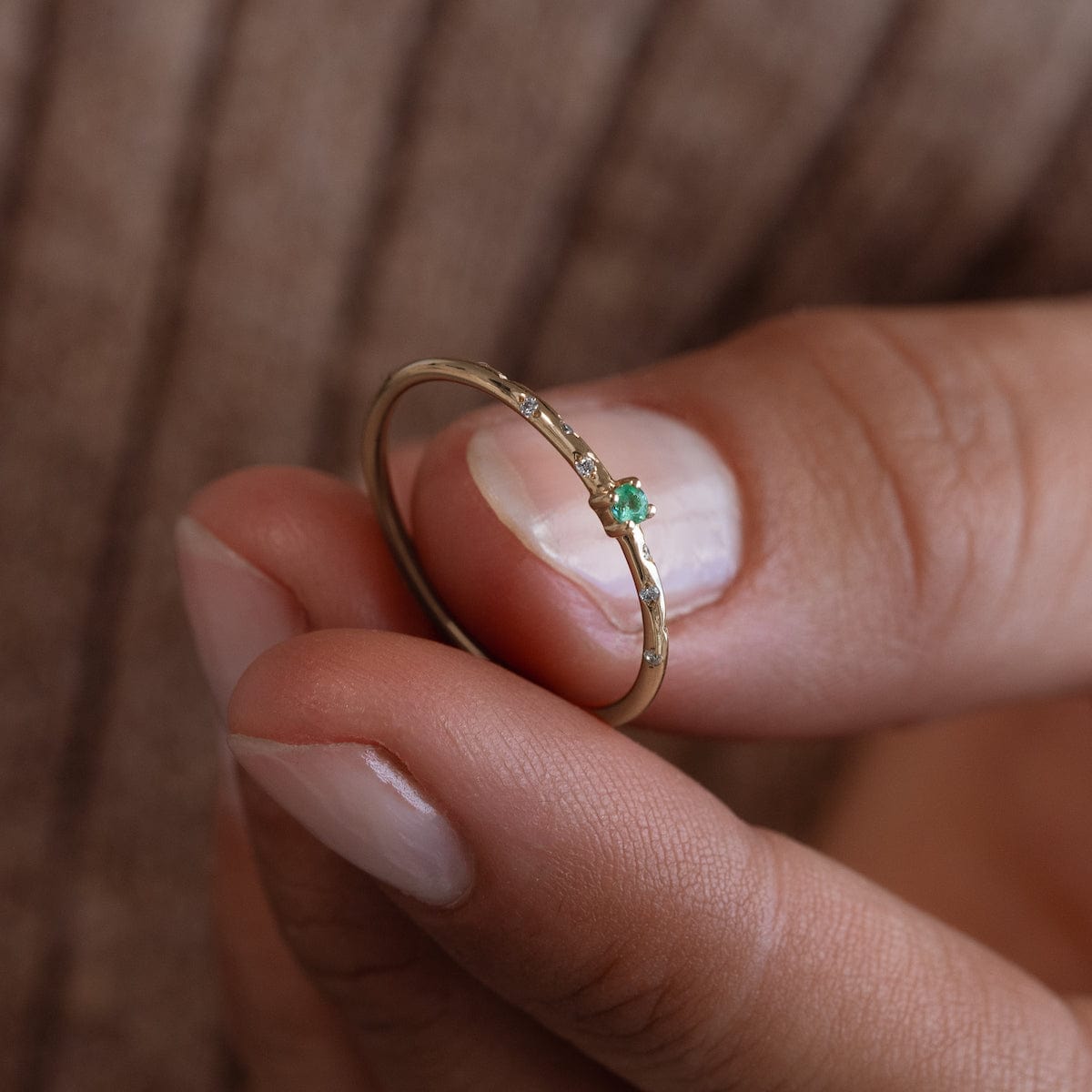 Dainty Starry Birthstone Ring