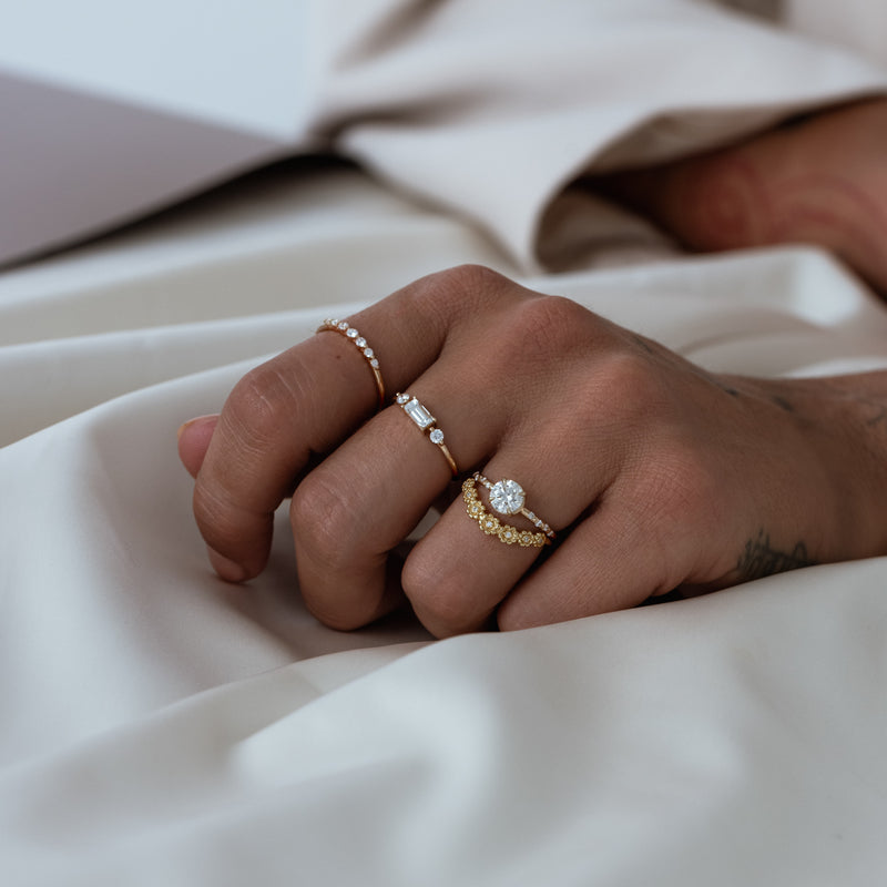 Beaded Flower Arch Ring