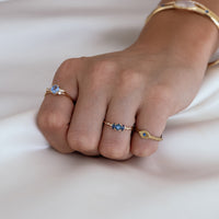 Starry Sapphire Trio Ring