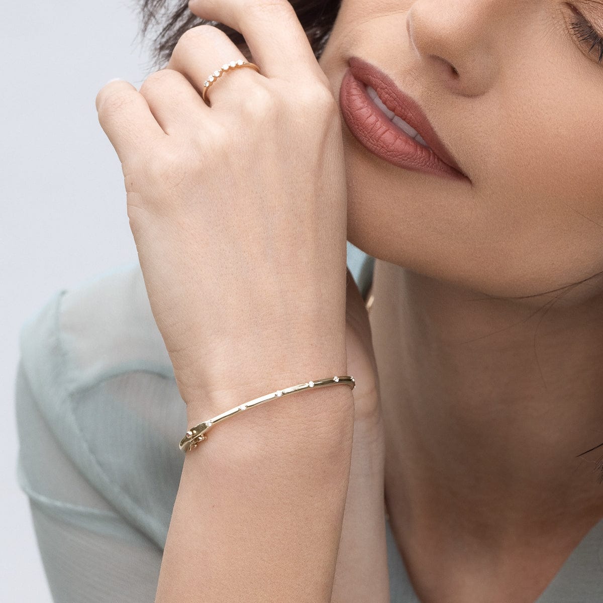 Diamond Hinge Bracelet in 14K Yellow Gold | Audry Rose