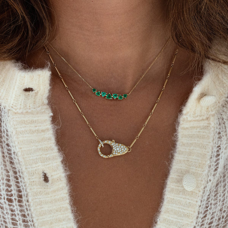 Pave Diamond Lock Necklace