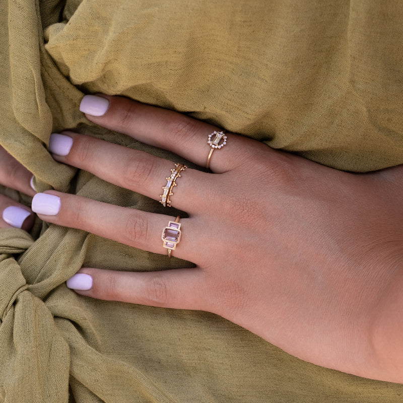 Charlotte Bicolor Tourmaline and Sapphire Ring