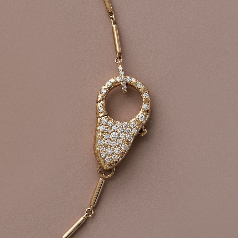 Pave Diamond Lock Necklace