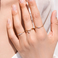 Pear Diamond Arch Ring