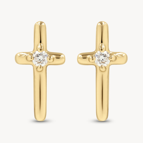 Mini Golden Cross Studs