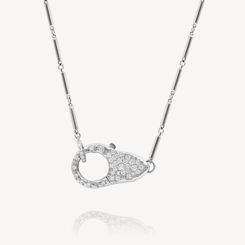 Pave Diamond Lock Necklace