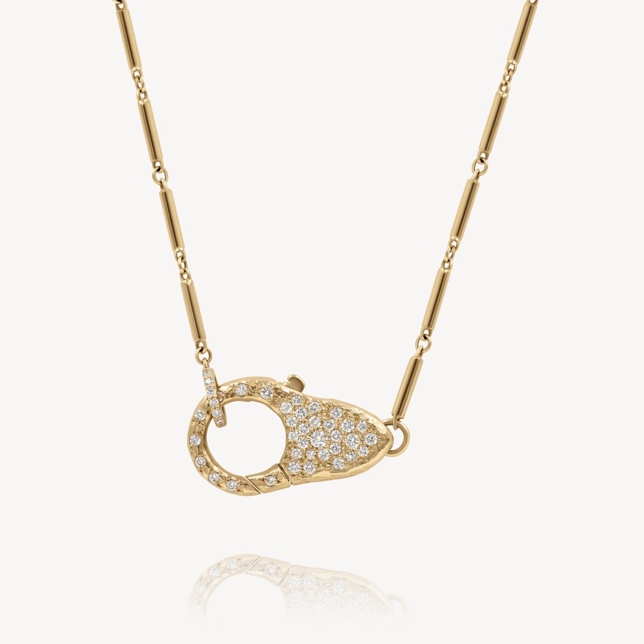 Diamond Lock Lobster Clasp Necklace 14k Gold | Audry Rose