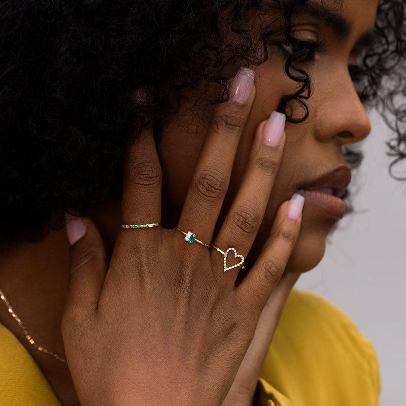 Emerald Diamond Twinkle Ring