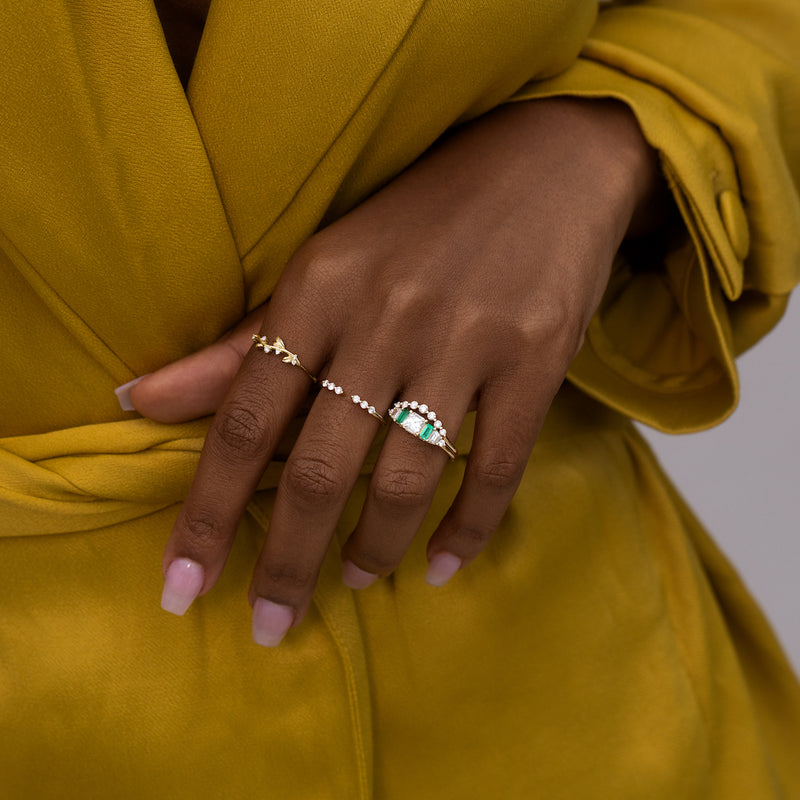Arch Collection Rings Diamond Arch Ring in 14K Solid Gold | Audry Rose
