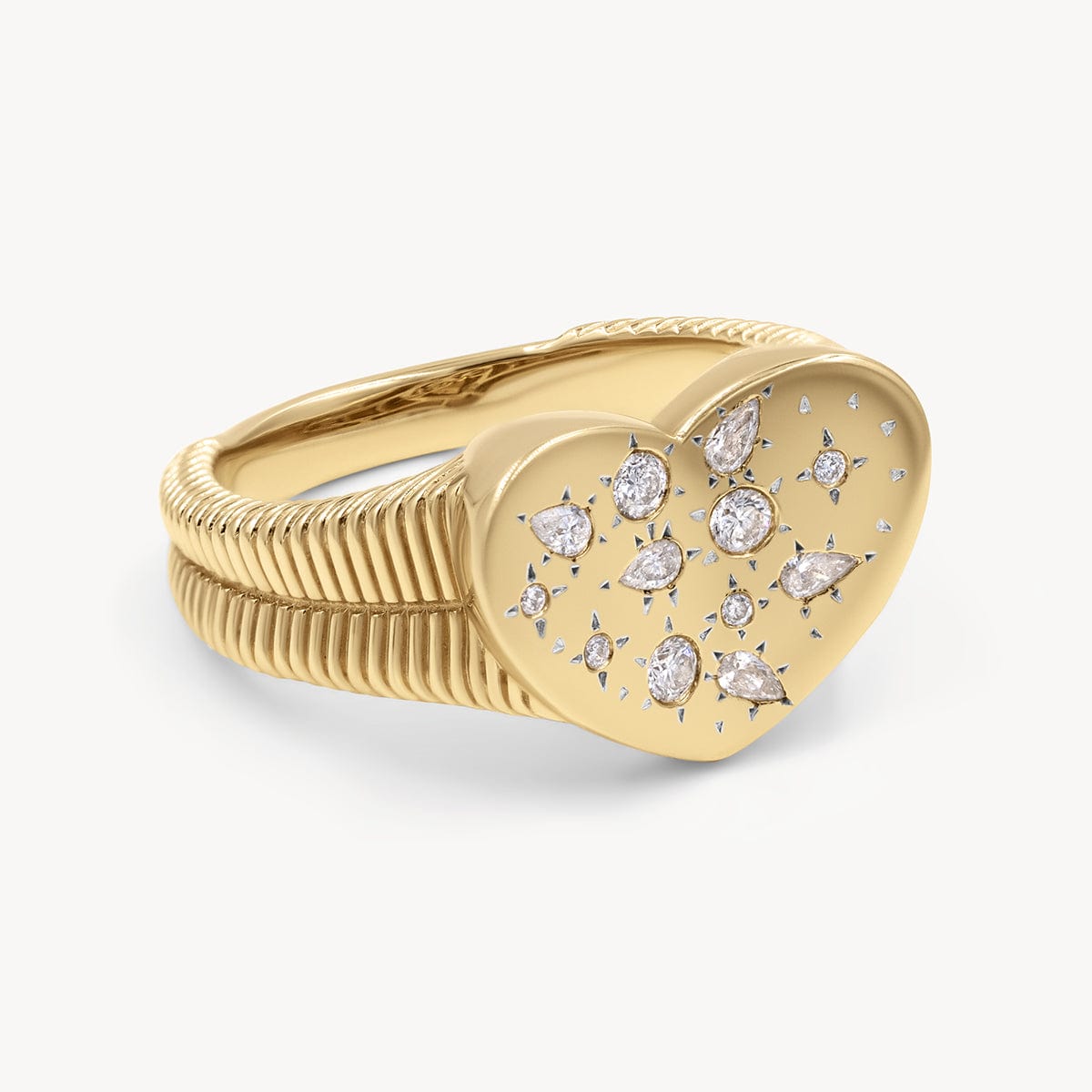 Wide Love Explosion Ring
